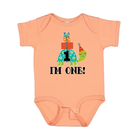 

Inktastic First Birthday Outfit Turtle 1 Year Old Gift Baby Boy or Baby Girl Bodysuit