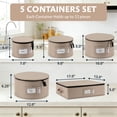 thumbnail image 3 of Hard Shell China Storage Containers 5-Piece Set Moving Boxes for Dinnerware, Glasses, Plates, Mugs and Saucers Sturdy Dish Organizer with Dividers for Seasonal Storage - Service for 12 - Brown, 3 of 7