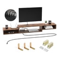 thumbnail image 4 of Fabato 70 In Wall Mounted Floating TV Stand w/ Built In Power Strip, Rustic, 4 of 8