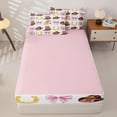 thumbnail image 4 of Erosebridal Western Cowboy Pattern Zipper Full Size Comforter Sets with Fitted Sheet and 2 Pillowcases,Watercolor Bow Print Zipper Bedding Set,Brown Pink,Pink Reversible, 4 of 6