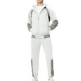 thumbnail image 3 of VBTAPA Mens Track Suits 2 Piece Set Color Block Casual Sweatsuit Long Sleeve Zip Up Hoodie with Jogger Pants Jogging Matching Sets with Pockets Prime Sales Today White XL, 3 of 9