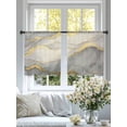 thumbnail image 4 of Marble Grey Sheer Curtains 45 Inch Length 2 Panels Set for Living Room/Bedroom, Modern Gold Luxury Neutral Texture Semi Curtain Sheers Drapes Rod Pocket Curtains Window Treatment Set 52''x45''x2, 4 of 7