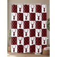 thumbnail image 4 of Winter Christmas Shower Curtain Set ，Waterproof Fabric Shower Curtains Elk Red and Black Plaid Shower Curtains for Bathroom,Bathroom Decor 60"x72", 4 of 6