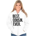 thumbnail image 4 of Best Cousin Ever Family Relatives Unisex Fleece Graphic Zip Up Hoodie Brisco Brands 4X, 4 of 5