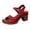 D, variant on Rokment Women's Platform Heeled Dressy Sandals Summer Fashion Hollow out Leather Buckles Chunky Stackable High Heels Dress Sandals for Ladies A Size 6