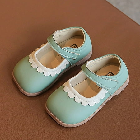 

Cathalem Heel Booties for Girls Summer And Autumn Girls Boots Cute Flat Solid Color Lace Hook Loop Casual Kids Size 3 Snow Boots Green 30