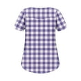 thumbnail image 7 of Xixinqiwan No Boundaries Women Tops,Women's Boho Short Sleeve Shirts Floral Work Blouses Dressy Casual Round Neck Loose Chiffon Flowy Tops T-shirts Purple XL, 7 of 7