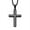 Black, variant on Black Blue Cross for Men Necklace 316L Stainless Steel Titanium Steel Crucifix Religious Cross Pendant with 24 Inch Pearl Chain 3 MM