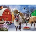 thumbnail image 2 of SUNSOUT INC - Reindeer Farm - 1000 pc Jigsaw Puzzle by Artist: Karen Burke - Finished Size 20" x 27" Christmas - MPN# 72027, 2 of 5