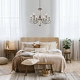 thumbnail image 3 of LNC 6-Light French Country Distressed White and Bronze Chandelier, 3 of 13