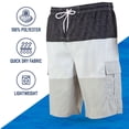 thumbnail image 6 of North 15 Men's Board Beach Swim Trunks Shorts with Cargo Pokcet-5111-Blk/Gry-5XL, 6 of 7
