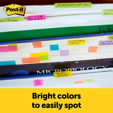 Post-it® Page Markers, Assorted Colors , .5 in. x 1.875 in., 100 Sheets/Pad, 5 Pads/Pack