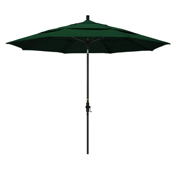 California Umbrella 11 ft. Fiberglass Double Vent Sunbrella Tilt Market Umbrella