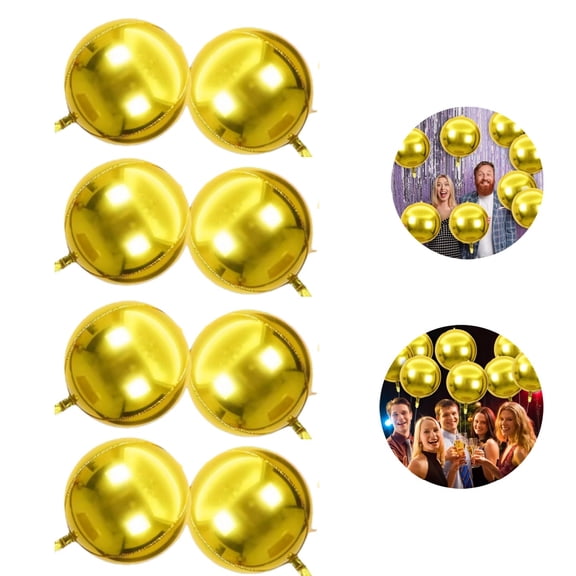 9-Pack Gold Round Foil Balloons,22 Inch 4D Metallic Mylar Balloons for Birthday,Graduation,Wedding,Anniversary Party Decorations