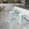 thumbnail image 4 of 24'' High Backless Distressed Copper Metal Indoor-Outdoor Counter Height Stool, 4 of 7