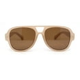 thumbnail image 2 of Mens Retro Thick Plastic Flat Top Racer Mafia Sunglasses Beige - Brown, 2 of 4