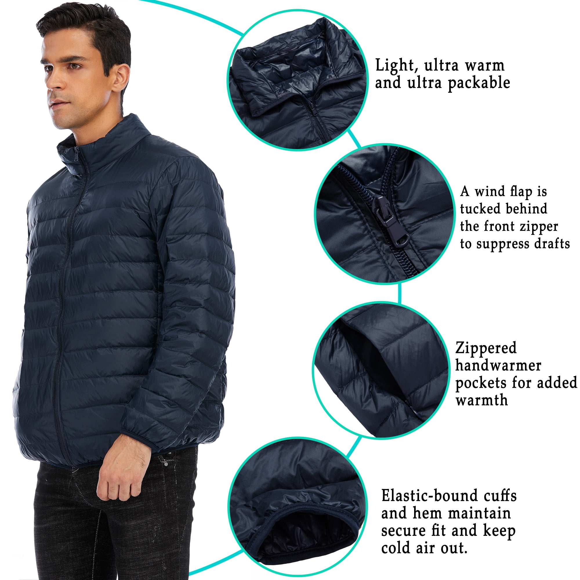 LELINTA Men's Packable Down Jacket 