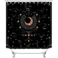 thumbnail image 2 of 4PCS Black and White Snake Shower Curtain Set, Boho Mysterious Moon Phase Starry Sky Wildflower Botanical Gothic Bathroom Decor, Waterproof Fabric Shower Curtain, Non-Slip Bath Mat, 2 of 7