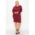 thumbnail image 4 of Draped Neck Long Sleeve Dress - Heather Blue, 3XL, 4 of 6