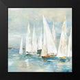 thumbnail image 2 of Pearce, Allison 20x20 Black Modern Framed Museum Art Print Titled - White Sailboats, 2 of 5