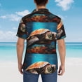thumbnail image 4 of Bingfone Men's Short Sleeve Button Down Shirts Hawaiian Realistic Turtle Printed Beach Shirt, 4 of 7