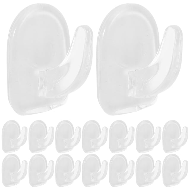 30 ganchos transparentes para colgar en la pared, adhesivos transparentes, para toallas y pared