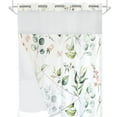 thumbnail image 4 of Dznils White No Hook Fabric Shower Curtain with Snap-in Liner, 72" x 74", Green Floral Patterned, 4 of 12