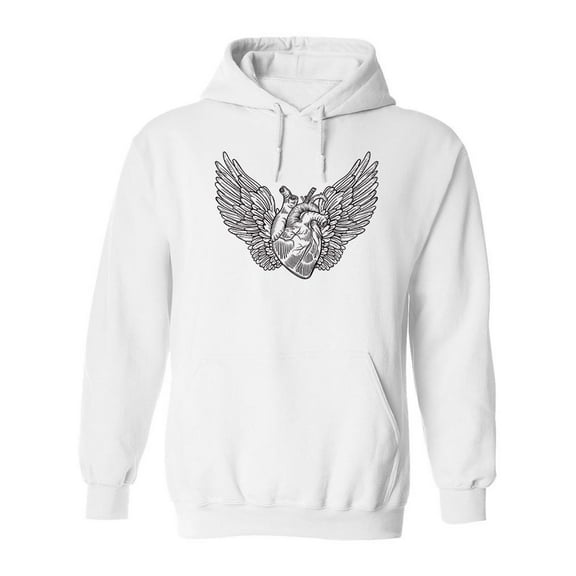 Winged Heart Hoodie Men -Image by Shutterstock, Male XX-Large