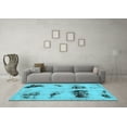 thumbnail image 3 of Ahgly Company Indoor Rectangle Abstract Light Blue Modern Area Rugs, 8' x 10', 3 of 4