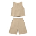 thumbnail image 7 of Horkkom Short Sets for Women 2 Piece Linen Solid Color Tank Tops High Waist Shorts with Pockets Summer Casual Vacation Sets XL, 7 of 7