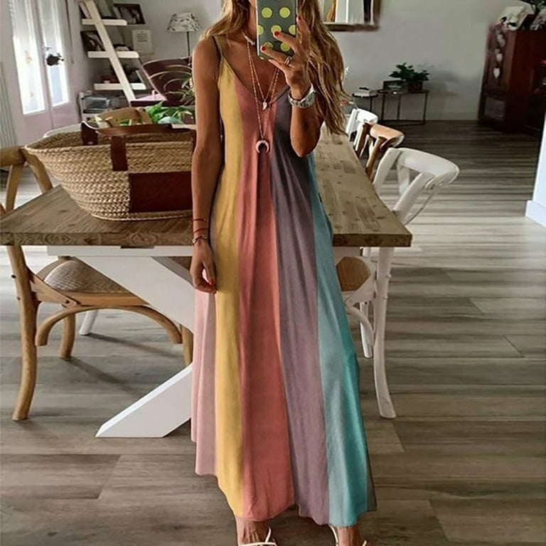 DavidCloth Women's Ladies Plus Size Loose Dress Casual Short Stripe Sleeveless Maxi Dress Petite Length V-Collar Long Dress Maxi Dress Summer Work ... DavidCloth Women's Ladies Plus Size Loose Dress Casual Short Stripe Sleeveless Maxi Dress Petite Length V-Collar Long Dress Maxi Dress Summer Work ...