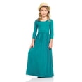 thumbnail image 4 of Honey Vanilla Girls' Fit and Flare Maxi Dress Jade Small 5-6 Years, 4 of 4