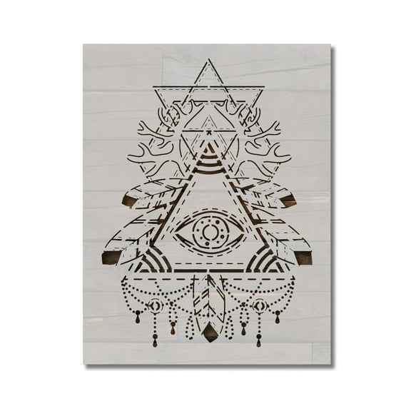 All Seeing Eye of Providence Masonic Stencil Template Reusable 8.5 x 11 Inches for Painting on Walls, Wood, Arts and Crafts by Stencilville