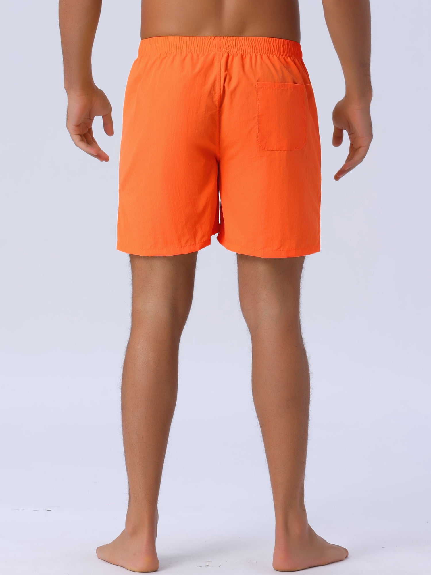 DARING DIVA Men's Elastic Waist Drawstring Surfing Board Shorts 28 Orange
