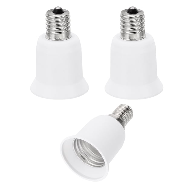 Adaptador de socket de luz Uxcell E17 a E26/E27, 3 piezas, soporte de lámpara convierte la base de tornillo para bombilla halógena CFL, blanco