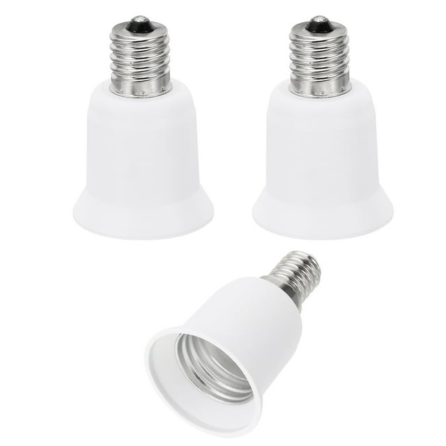Adaptador de socket de luz Uxcell E17 a E26/E27, 3 piezas, soporte de lámpara convierte la base de tornillo para bombilla halógena CFL, blanco