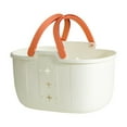 thumbnail image 1 of Cesta de ducha portátil, bolsa de aseo con drenaje, contenedor de almacenamiento para ducha, para Blanco y naranja, 1 of 9