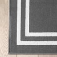 thumbnail image 5 of Washable Skid-Resistant Runner Rug, Border, Dark Grey and White, 26" x 45" and 26" x 60" 2-Piece Set, 5 of 9