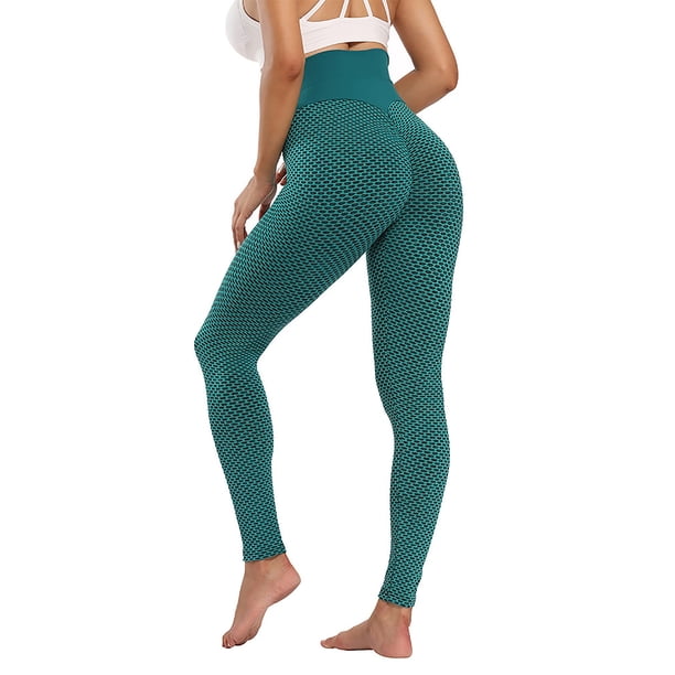 Pantalones Pantalón de yoga de cintura alta para mujer, pantalón opaco para correr y entrenamiento con forma de cadera Kuymtek Verde T XL para Mujer