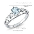 thumbnail image 4 of Gem Stone King Sky Blue Aquamarine 925 Sterling Silver Engagement Ring for Women (0.83 Cttw, Gemstone Birthstone, Size 5), 4 of 4