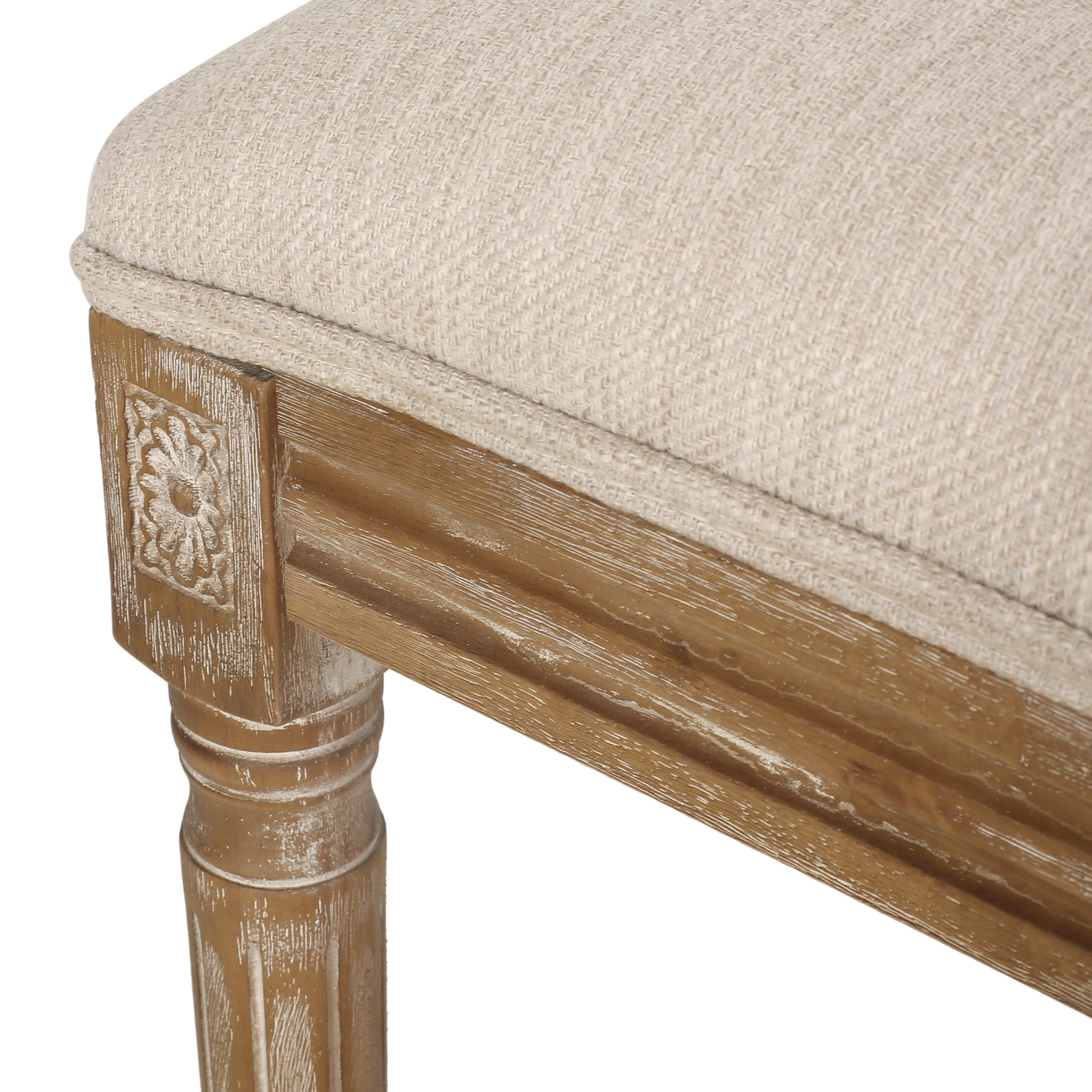 Noble House Robin Indoor Wood Upholstered Dining Chair, Set of 6, Beige, Natural