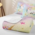 thumbnail image 4 of Metsweet Kawaii Unicorn Quilt Full, Gradient Stars Print Full Bedspread Sets, 4 of 7