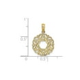 thumbnail image 2 of 14K Yellow Gold Star of David Scalloped Circle Pendant Necklace with Chain for Women, 2 of 5