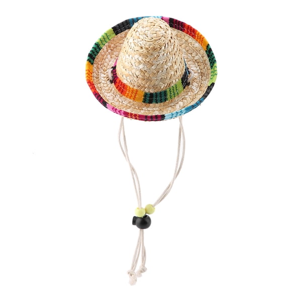 Sombrero Mini Sombrero De Paja Sombrero De Fiesta Para Mascotas Pequeñas/Cachorro/Gato Con Ajuste De Cuerda De Algodón