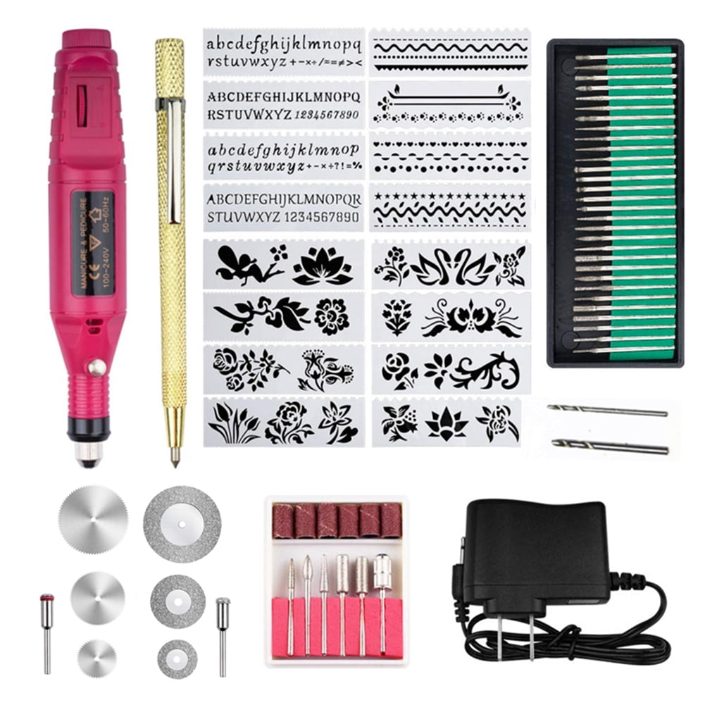 70Pcs Electric Micro Engraver Pen Engraving kit For DIY Jewelry Metal Glass Wood 