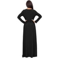 thumbnail image 5 of KOH KOH Long Sleeve Modest Fall Winter Evening Flowy Empire Waist Full Floor Length Cocktail Formal Tall Maxi Dress For Women Gown Abaya Black X-Large US 14-16 GMD001, 5 of 6