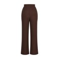 thumbnail image 6 of Diufon Knit Cotton Straight Pants for Women High Waist Lounge Pants with Pockets Solid Color Wide Leg Pants, 6 of 7