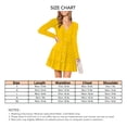 thumbnail image 4 of Vestido de corte A amarillo transpirable, de color puro, mangas largas, de crepé de poliéster, perfecto para ir de compras y para uso diario, talla XL, 4 of 4