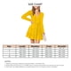 thumbnail image 4 of Vestido Aline con cuello en V Transpirable Agradable para la piel Color puro Fibra de poliéster Pliegue Vestido de manga larga para ir de compras La vida diaria Amarillo M, 4 of 4