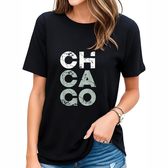 Cool Chicago Windy City Distressed Women Fashionable Women's Tee - Short Sleeve Graphic Top